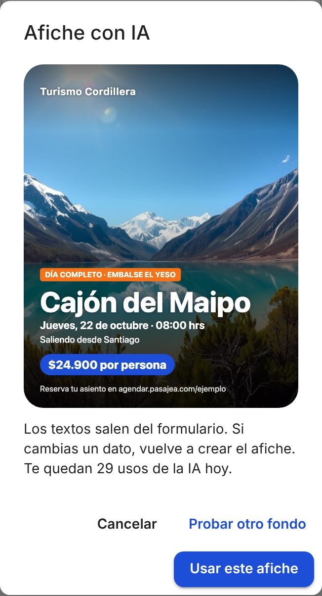 Afiche creado con IA para un viaje al Cajón del Maipo